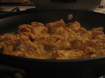 unchicken tikka masala in the pan
