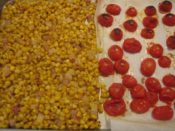 roasted corn and tomatoes