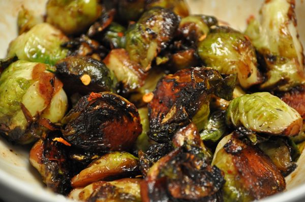 Brussell Sprouts in Honey Butter with Chili Flakes