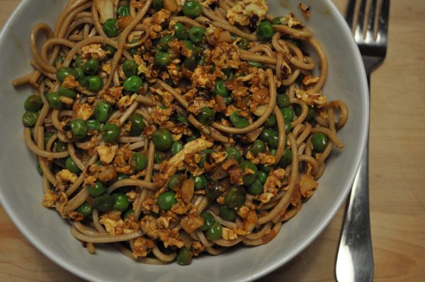 sesame-garlic-chili soba noodles