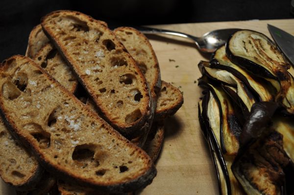 bread and eggplant for lasagna