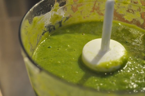 peas with cumin coriander pureed closeup