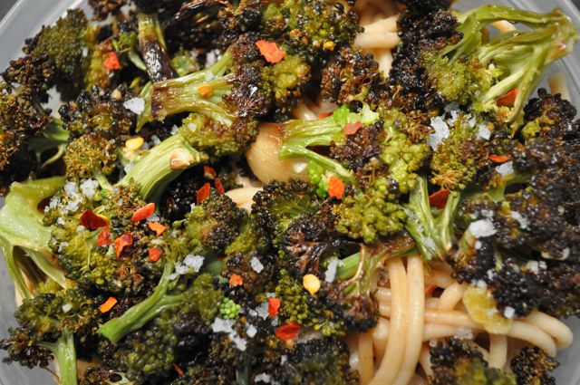 roasted brocolli with pasta
